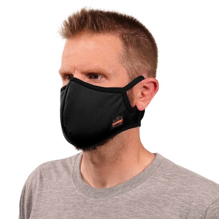 Skullerz By Ergodyne Black Contoured Face Mask with Filter, L/XL 8802F(X)